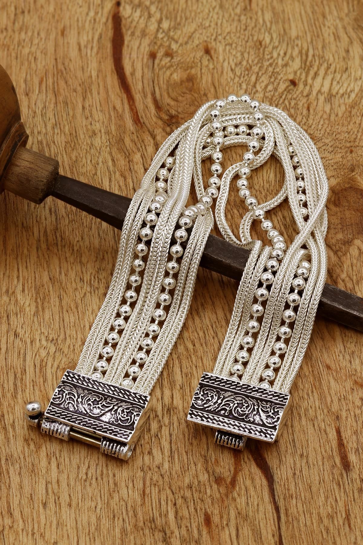 8 Sıralı Mardin Hasırı El İşi Gümüş Bileklik 113