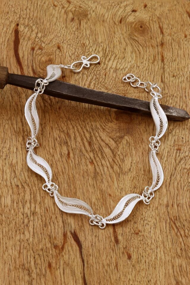 Telkari İşlemeli Gümüş Bileklik 216