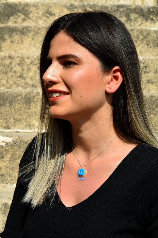 Süryani Nazar Boncuğu Gümüş Kolye 005