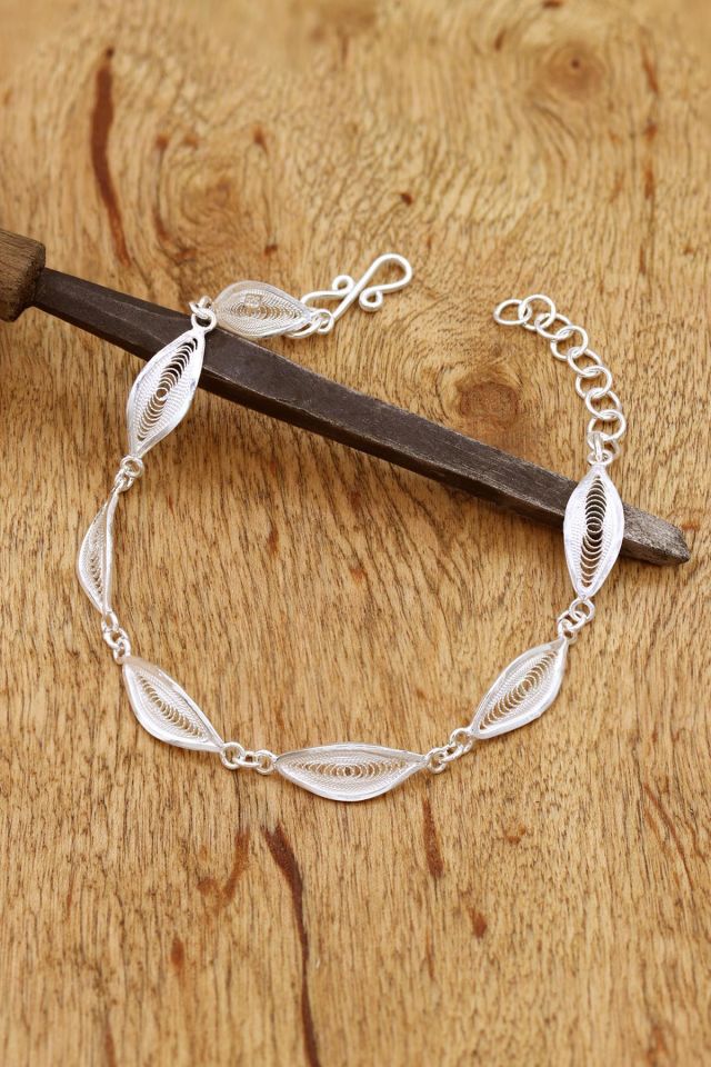 Telkari İşlemeli Gümüş Bileklik 236