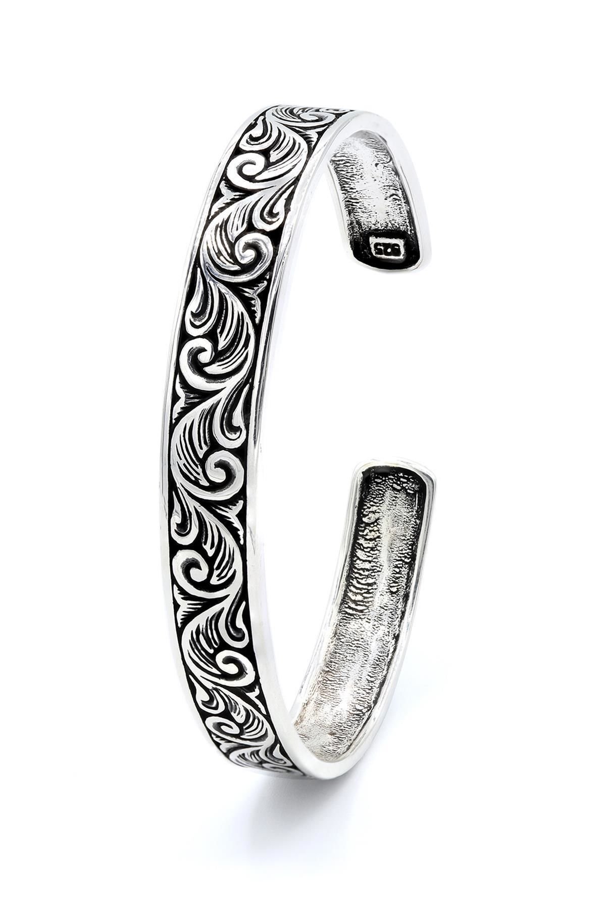 El İşi Ayarlanabilir Erkek Gümüş Bilezik 158