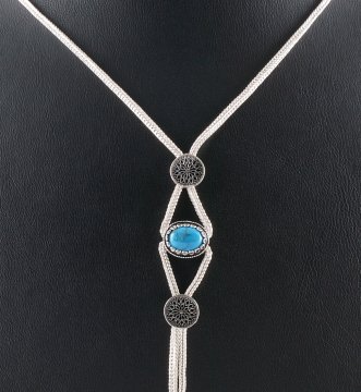 Firuze Taşlı Mardin Hasırı Gümüş Set