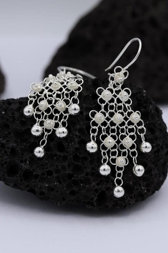 Yöresel Kişniş Telkari Gümüş Küpe 194