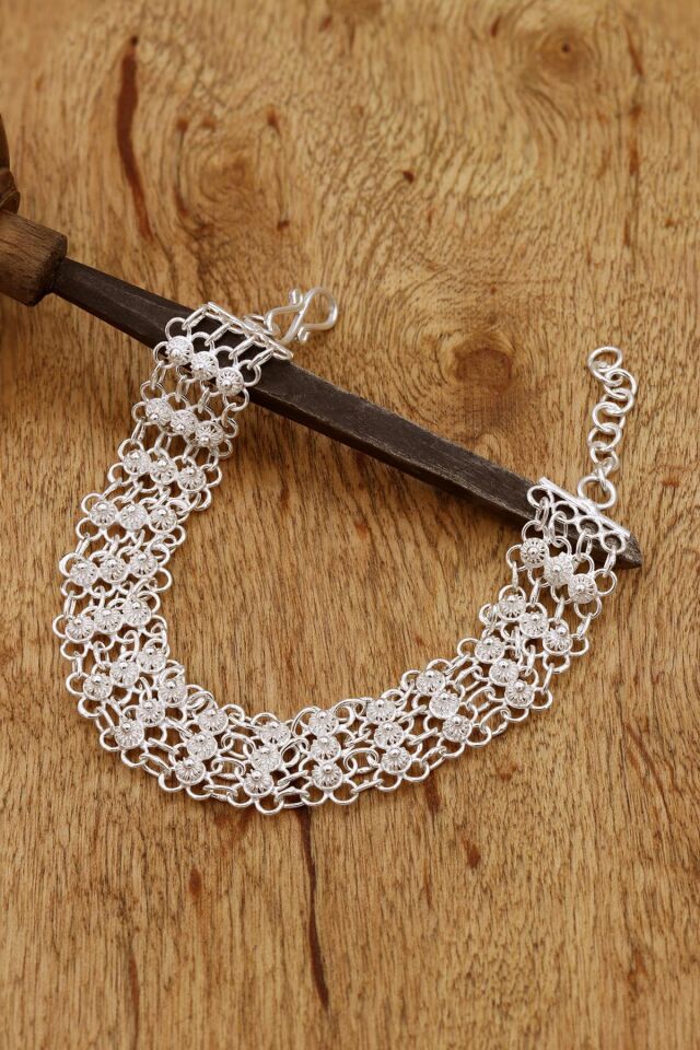 Bereket Modeli Telkari İşlemeli Gümüş Bileklik 273