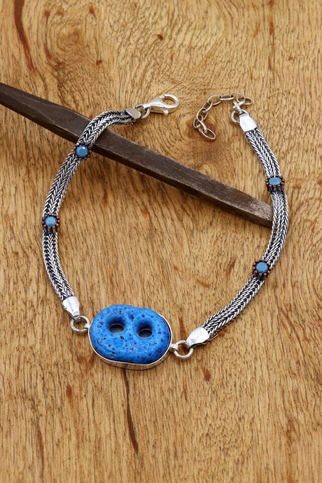 2 Gözlü Pulsuz Süryani Nazar Boncuğu Gümüş Bileklik 300