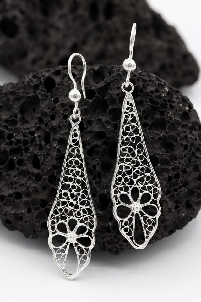 Telkari İşlemeli Gümüş Küpe 291