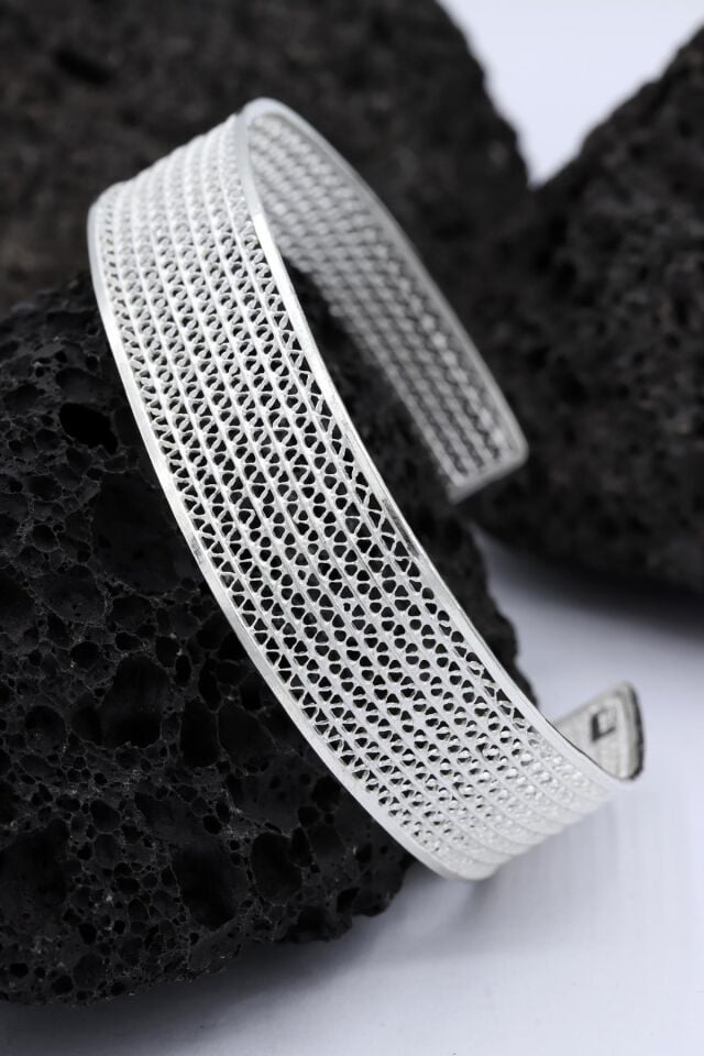 Sade Tasarım Telkari Gümüş Bilezik 159