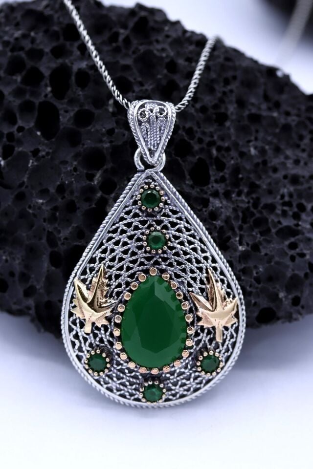 Damla Modeli Telkari Gümüş Kolye 399