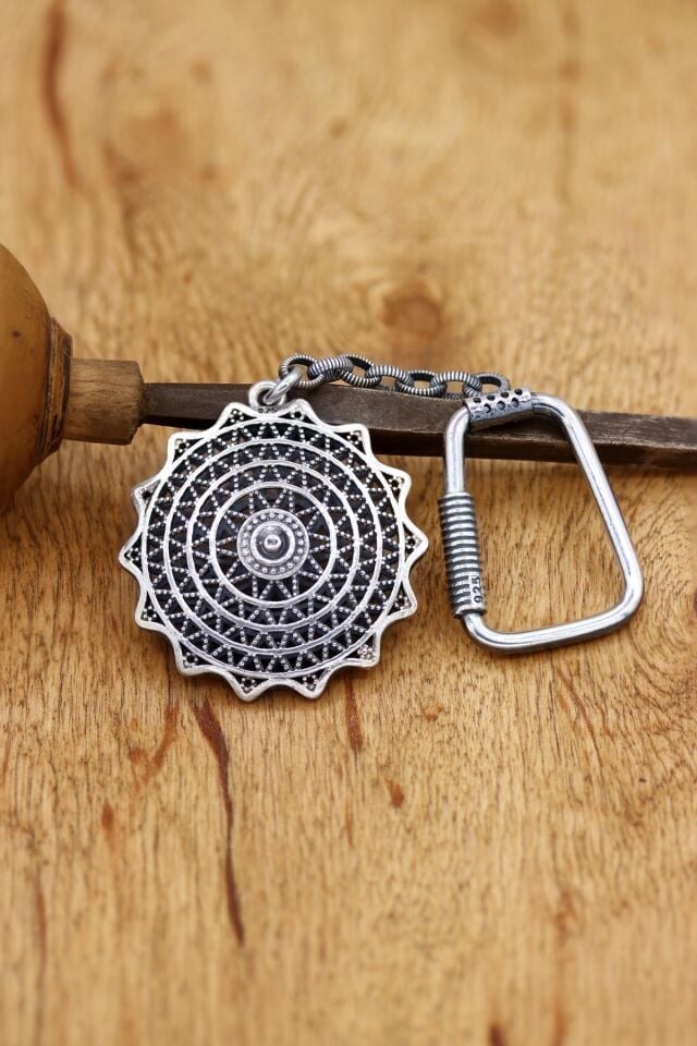 Telkari İşlemeli Gümüş Anahtarlık 063