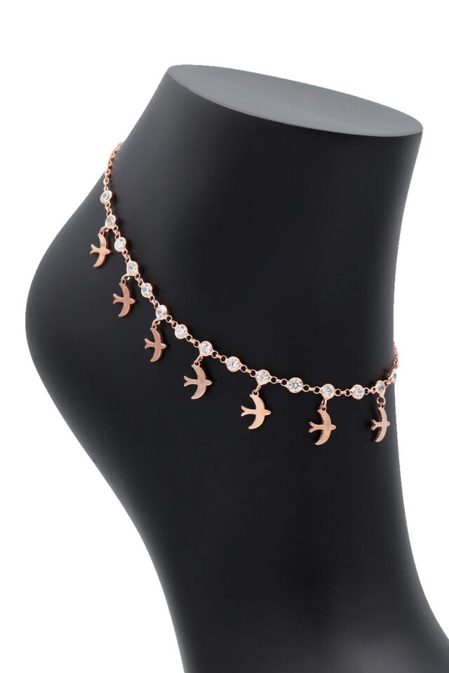 Kırlangıç Modeli Roz Gümüş Halhal 095