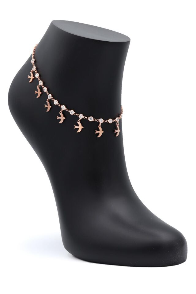 Kırlangıç Modeli Roz Gümüş Halhal 095