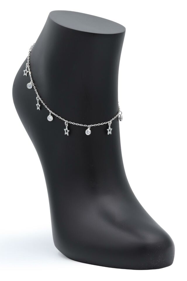 Yıldız Modeli Zirkon Taşlı Gümüş Halhal 113