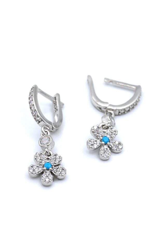 Çiçek Modeli Gümüş Küpe 108