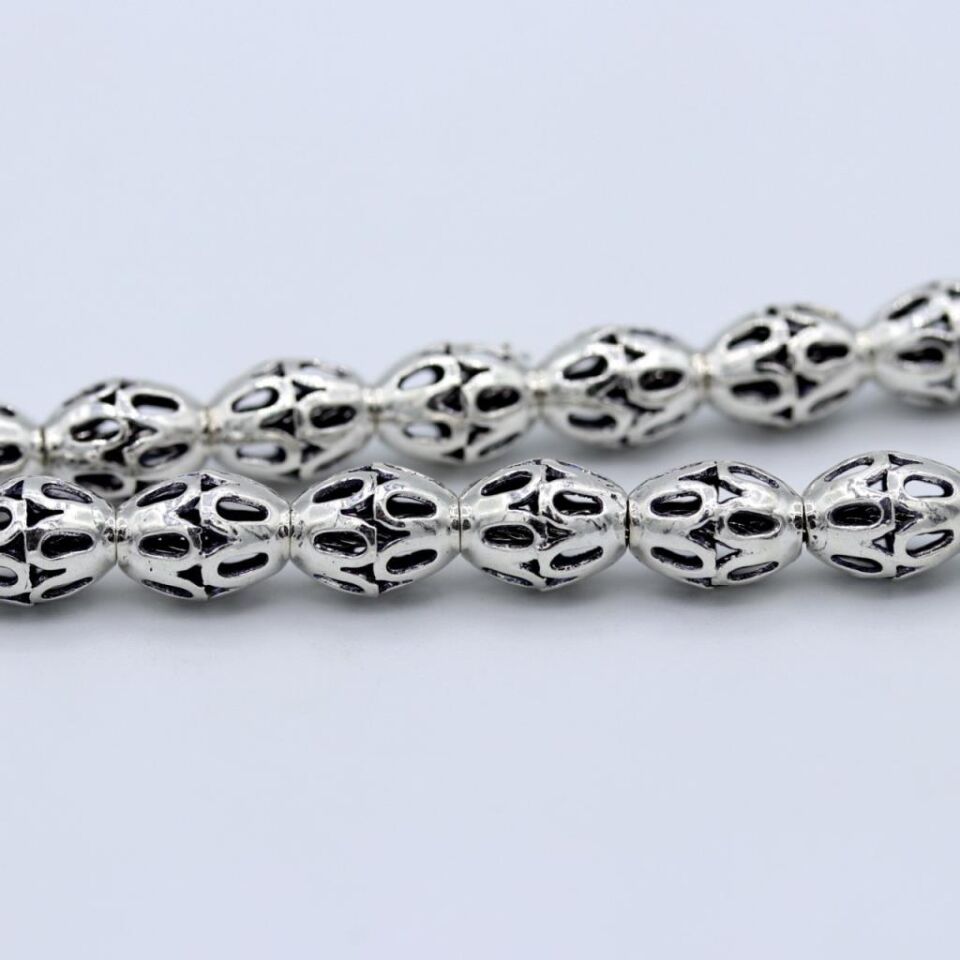 Oval Model Oksitli Telkari Gümüş Tesbih 053