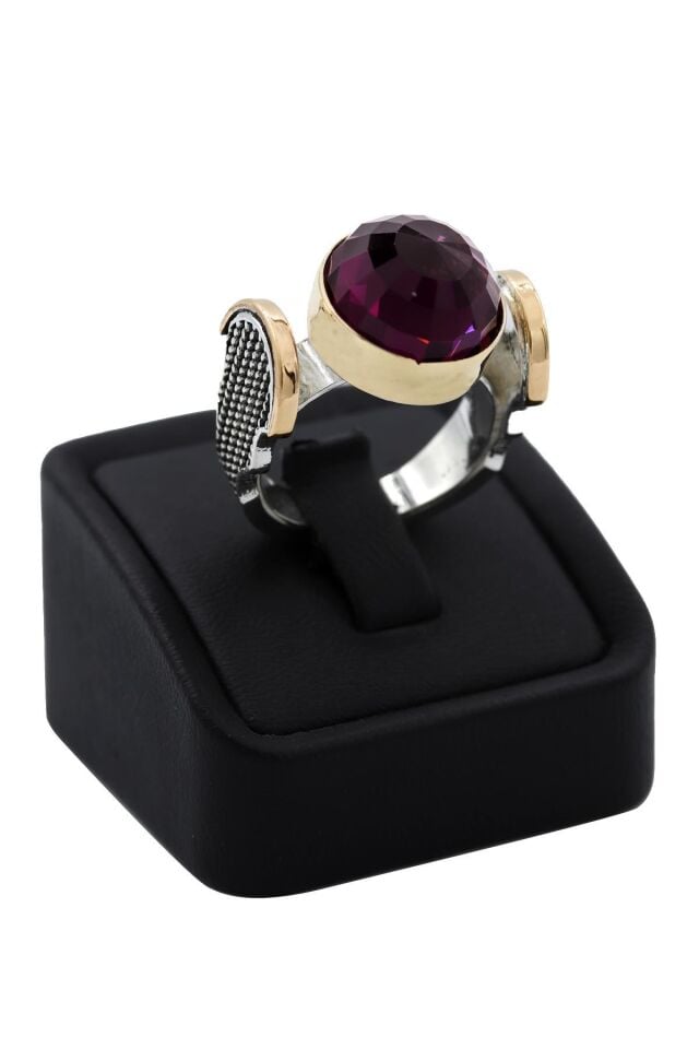 Ametist Taşlı Telkari Gümüş Yüzük 064