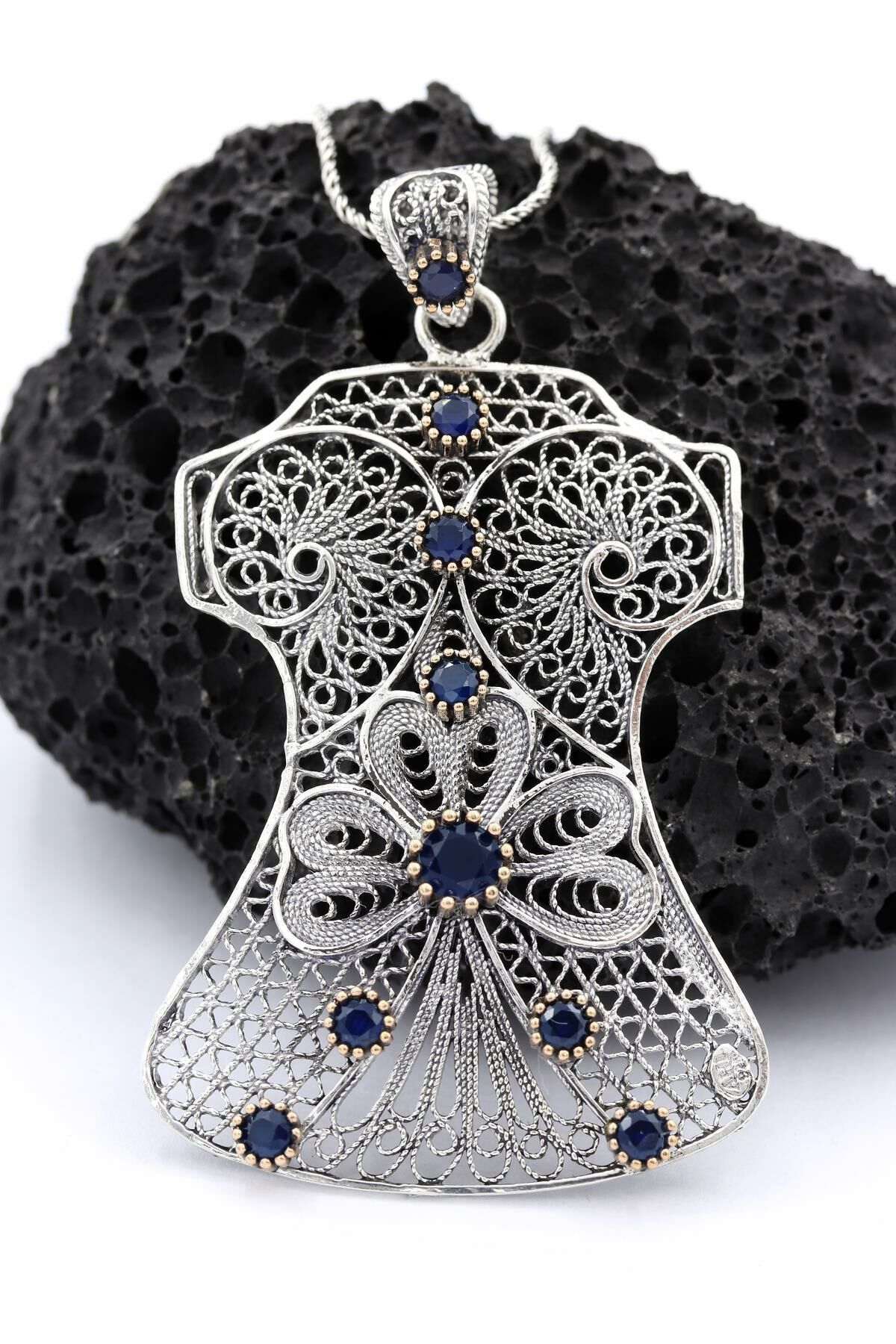 Telkari Kaftan Gümüş Kolye 063