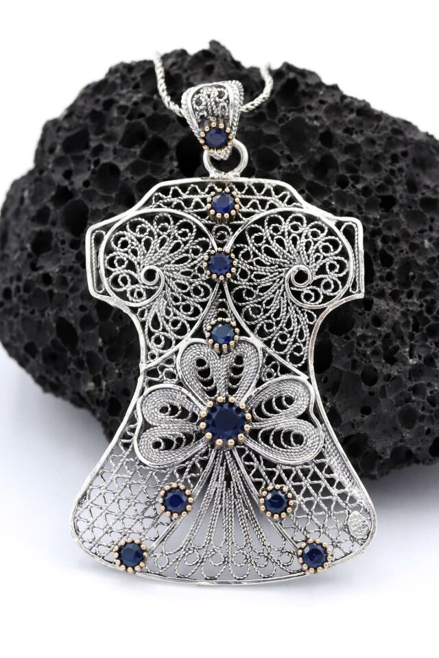 Telkari Kaftan Gümüş Kolye 063