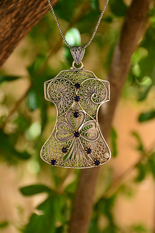 Telkari Kaftan Gümüş Kolye 063