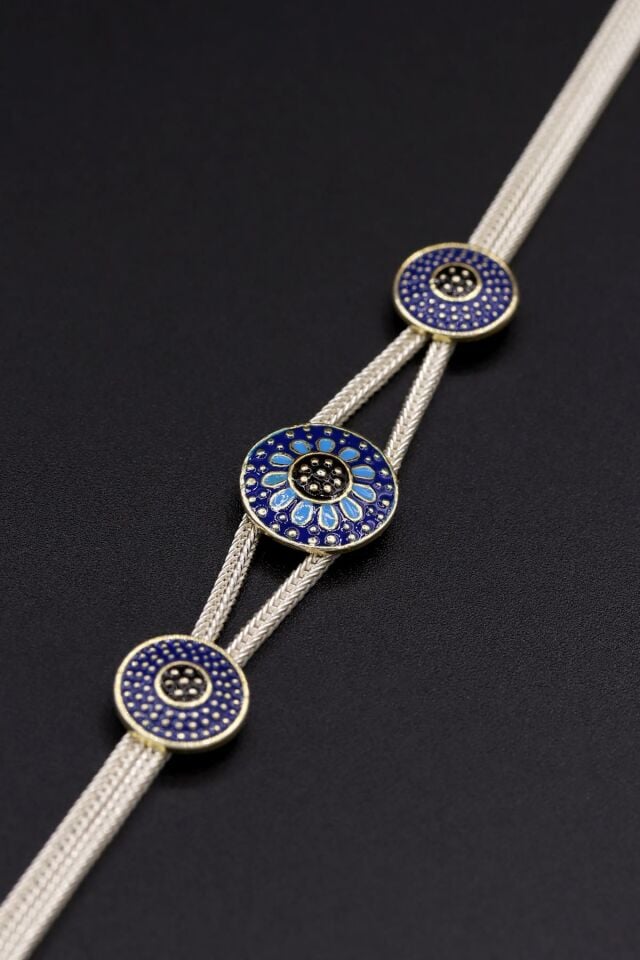 Mineli Mardin Hasırı Gümüş Bileklik 089