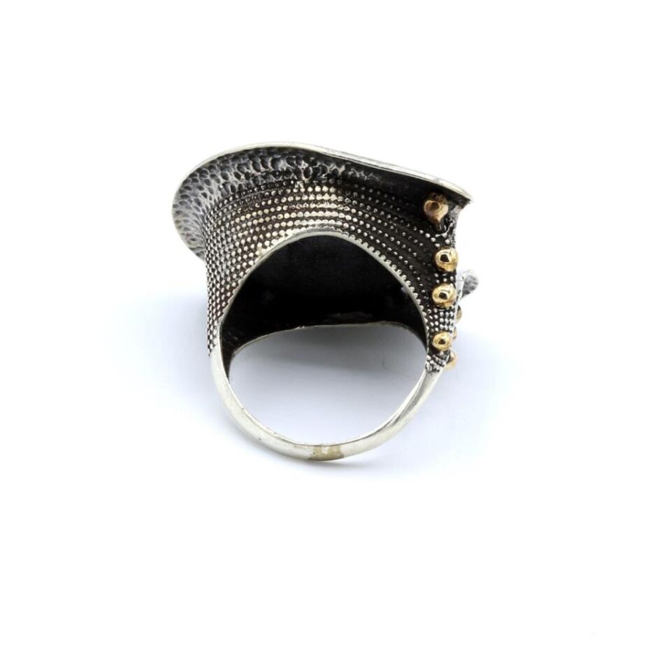 Mavi Zirkon Taşlı El İşi Gümüş Yüzük 023