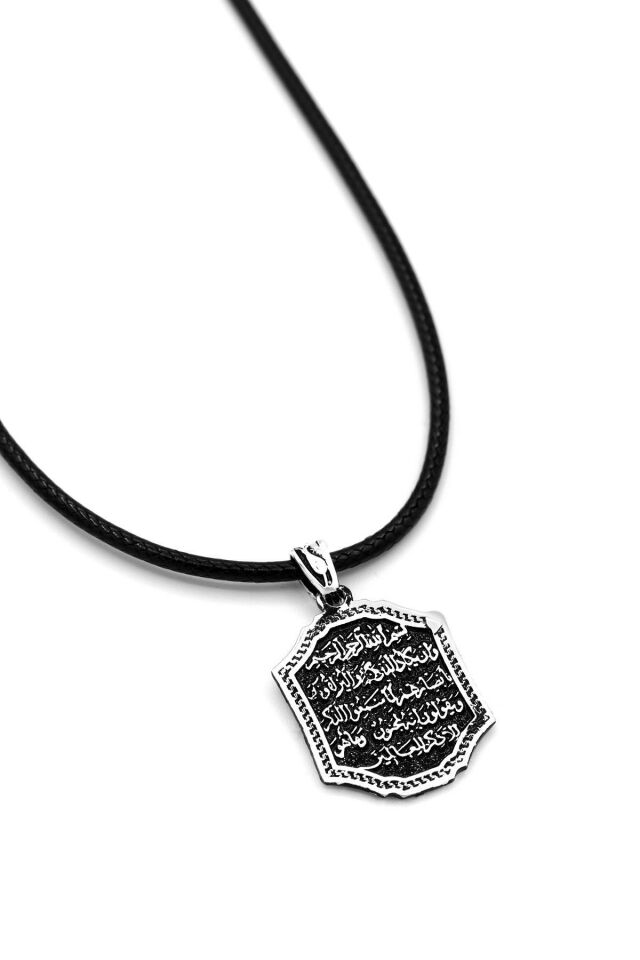 Nazar Duası Yazılı Erkek Gümüş Kolye 039
