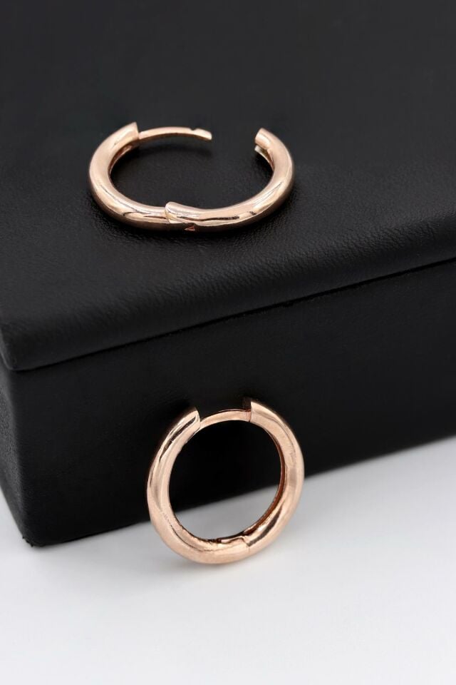 20 mm Sade Halka Roz Gümüş Küpe 198