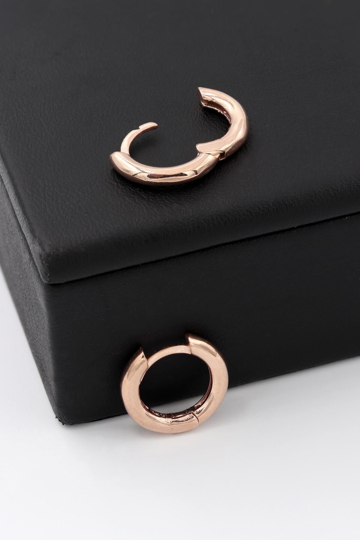 16 mm Sade Halka Roz Gümüş Küpe 200