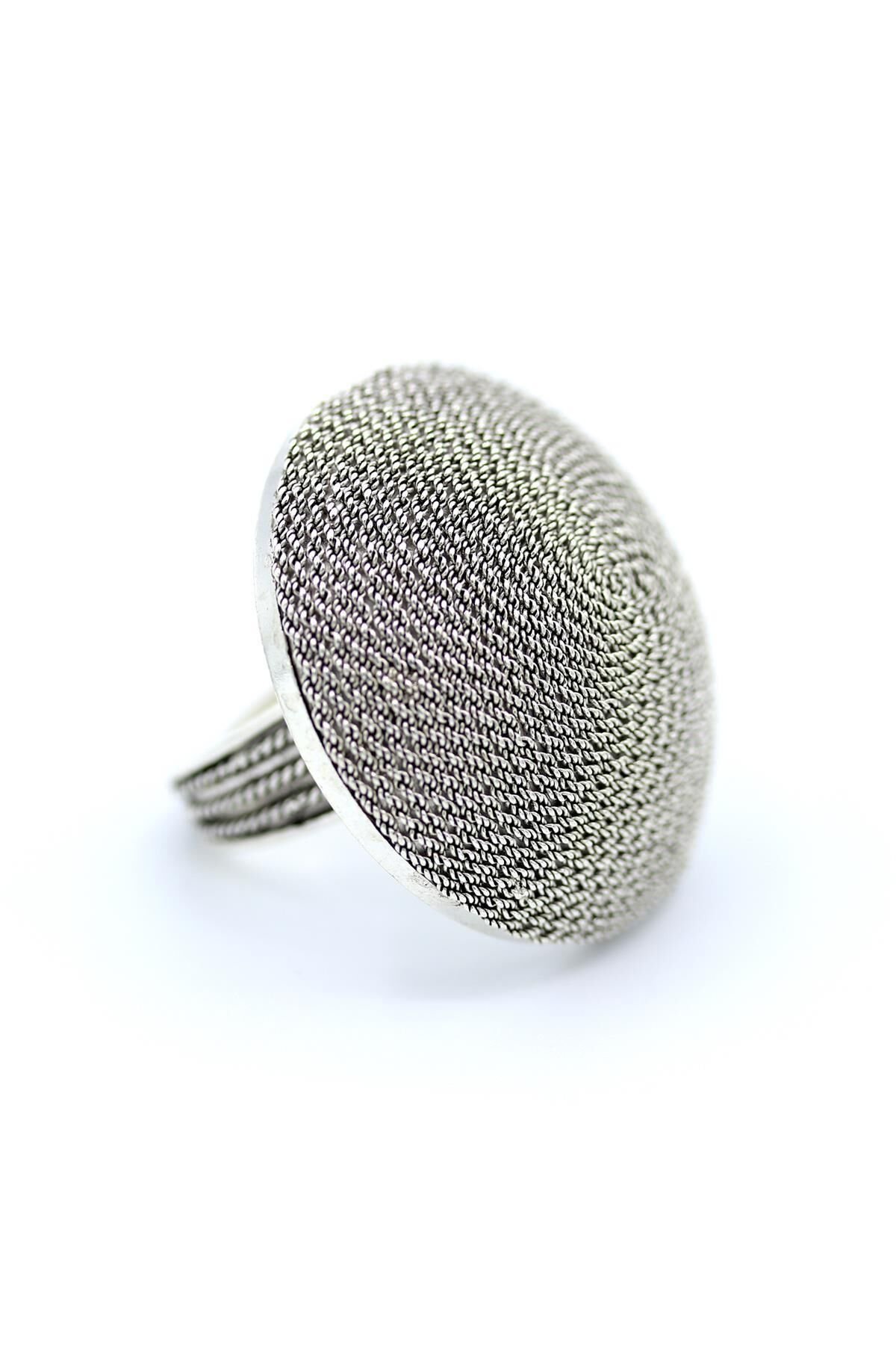 Büyük Boy El İşi Sarmalı Telkari Gümüş Yüzük 092