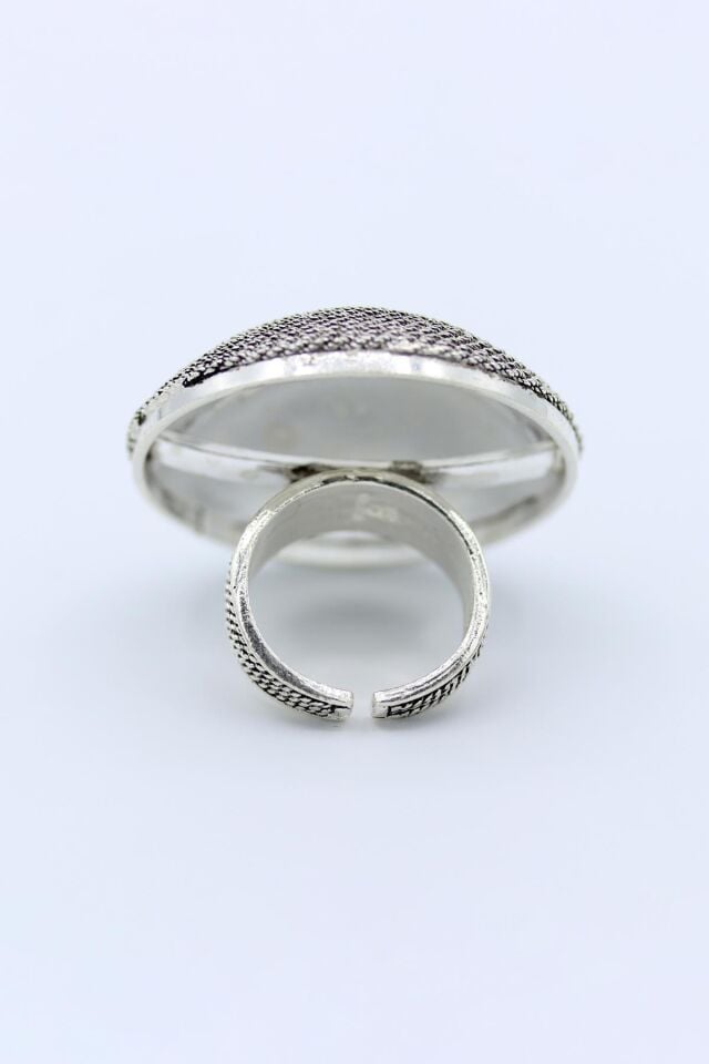 Büyük Boy El İşi Sarmalı Telkari Gümüş Yüzük 092