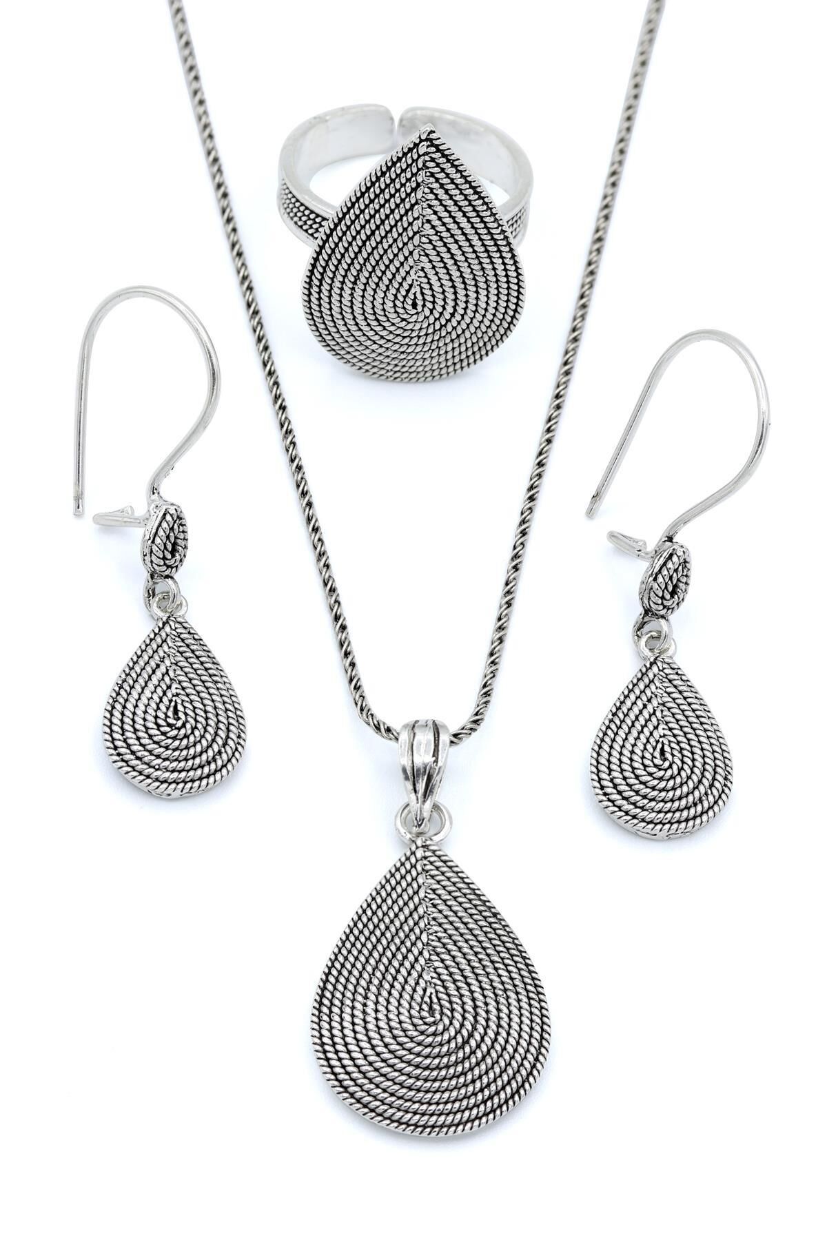 Damla Modeli Telkari Gümüş Set 140