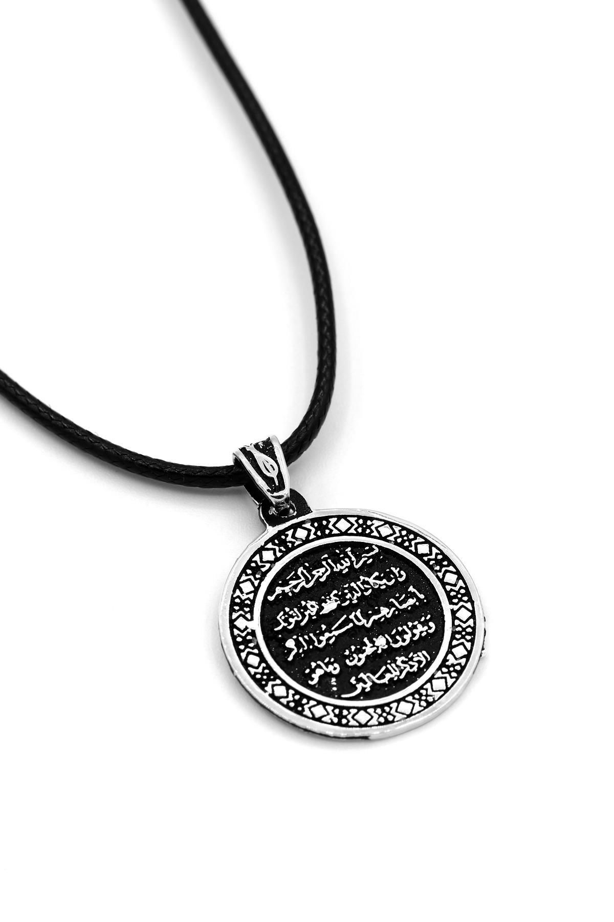 Nazar Duası Yazılı Erkek Gümüş Kolye 051