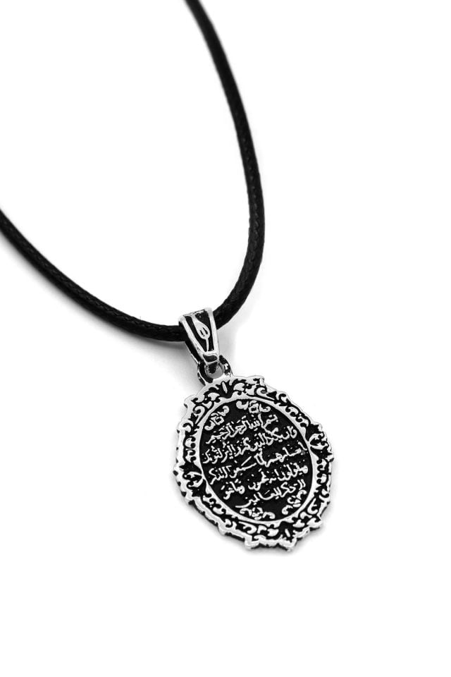 Nazar Duası Yazılı Erkek Gümüş Kolye 053