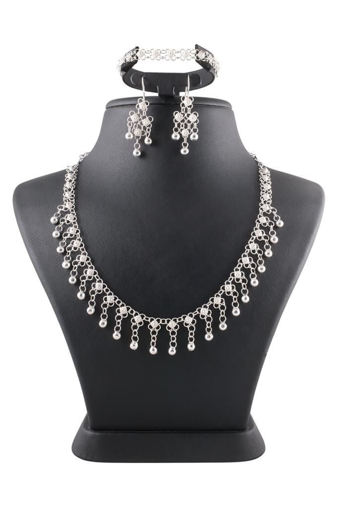 Tek Sıralı Yöresel Kişniş Telkari Gümüş Set 059