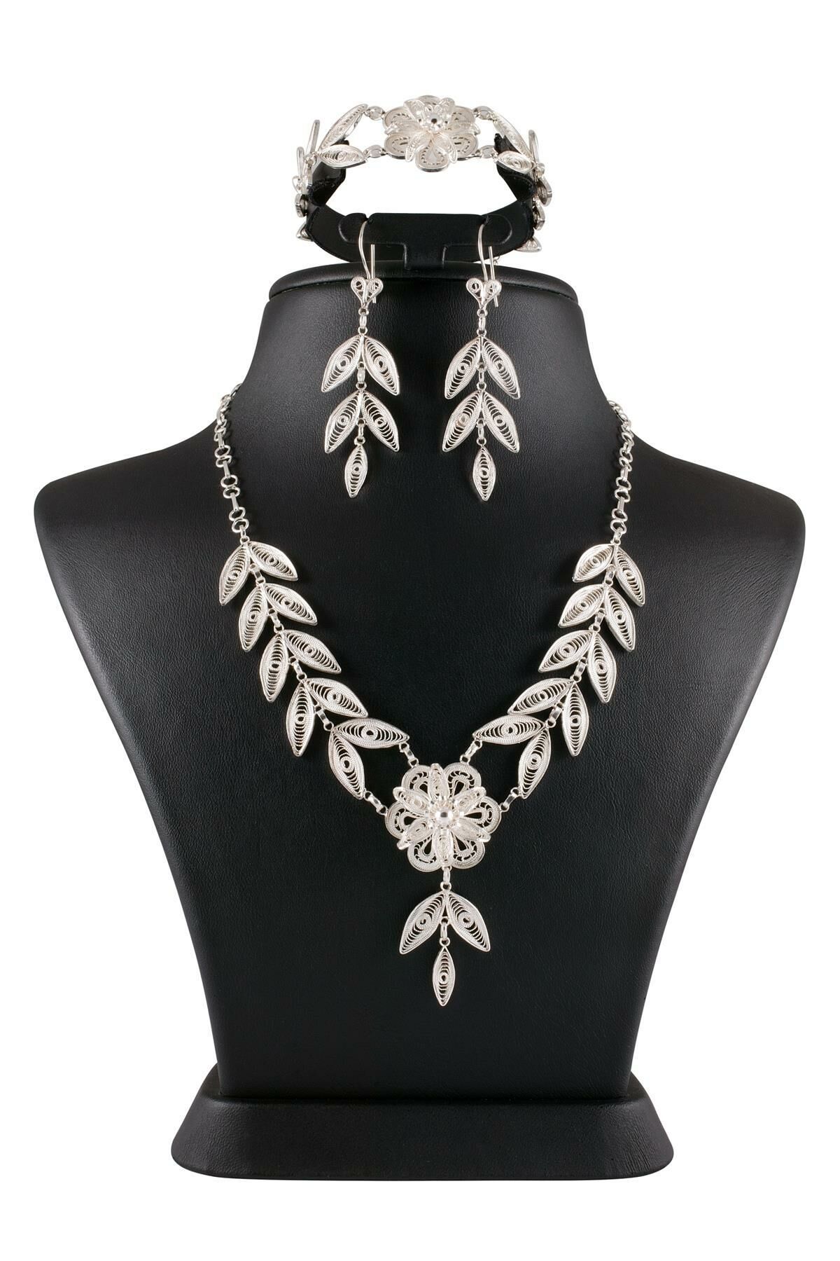 Başak Modeli Telkari Gümüş Set 107