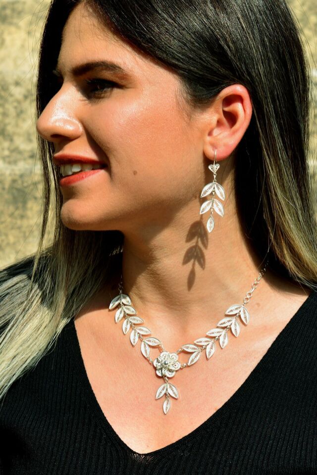 Başak Modeli Telkari Gümüş Set 107