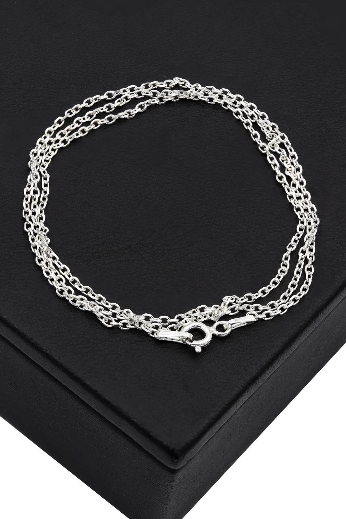 50 cm Forse Beyaz Gümüş Zincir