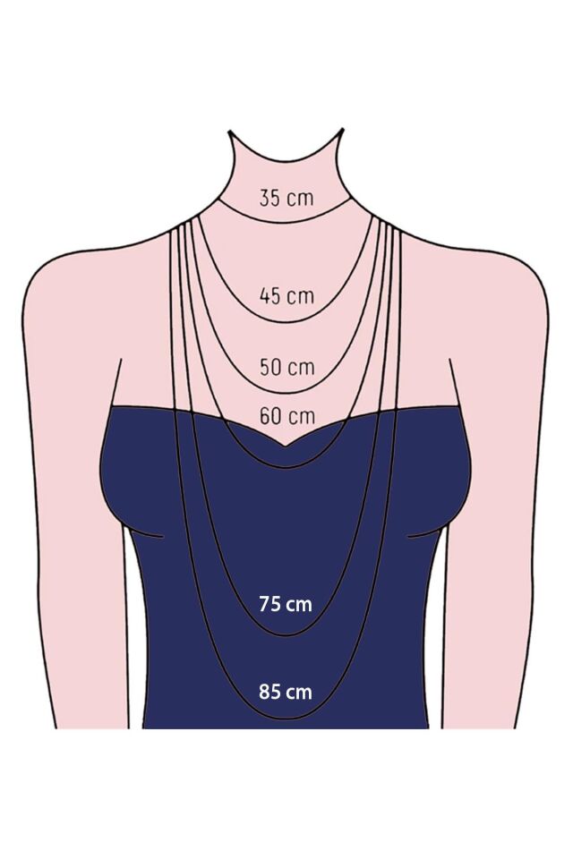 55 cm Forse Beyaz Gümüş Zincir