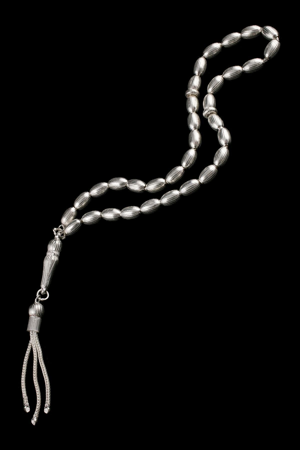 Orta Boy Arpa Kesim Gümüş Tesbih 067