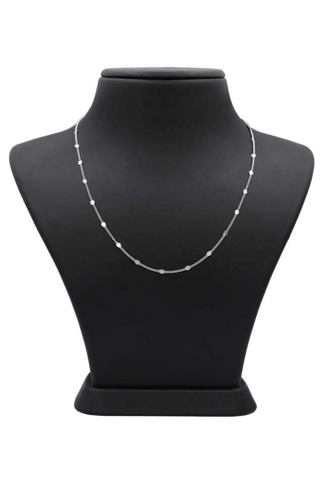 45 cm Pullu Rodyumlu Gümüş Kolye 236