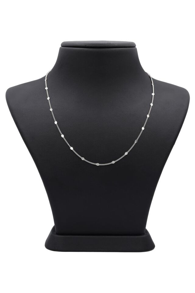 50 cm Pullu Rodyumlu Gümüş Kolye 237