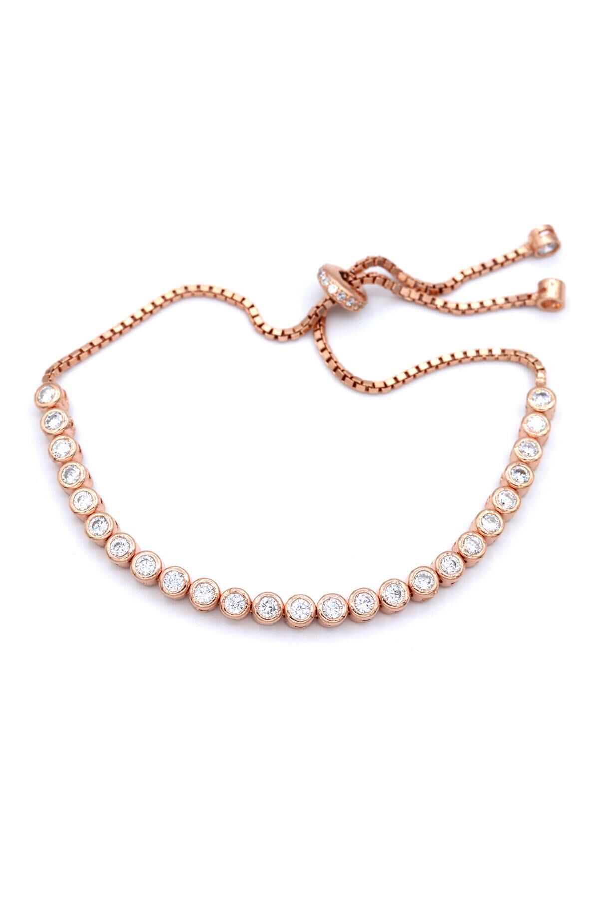 Büyük Boy Su Yolu Asansörlü Roz Gümüş Bileklik 125