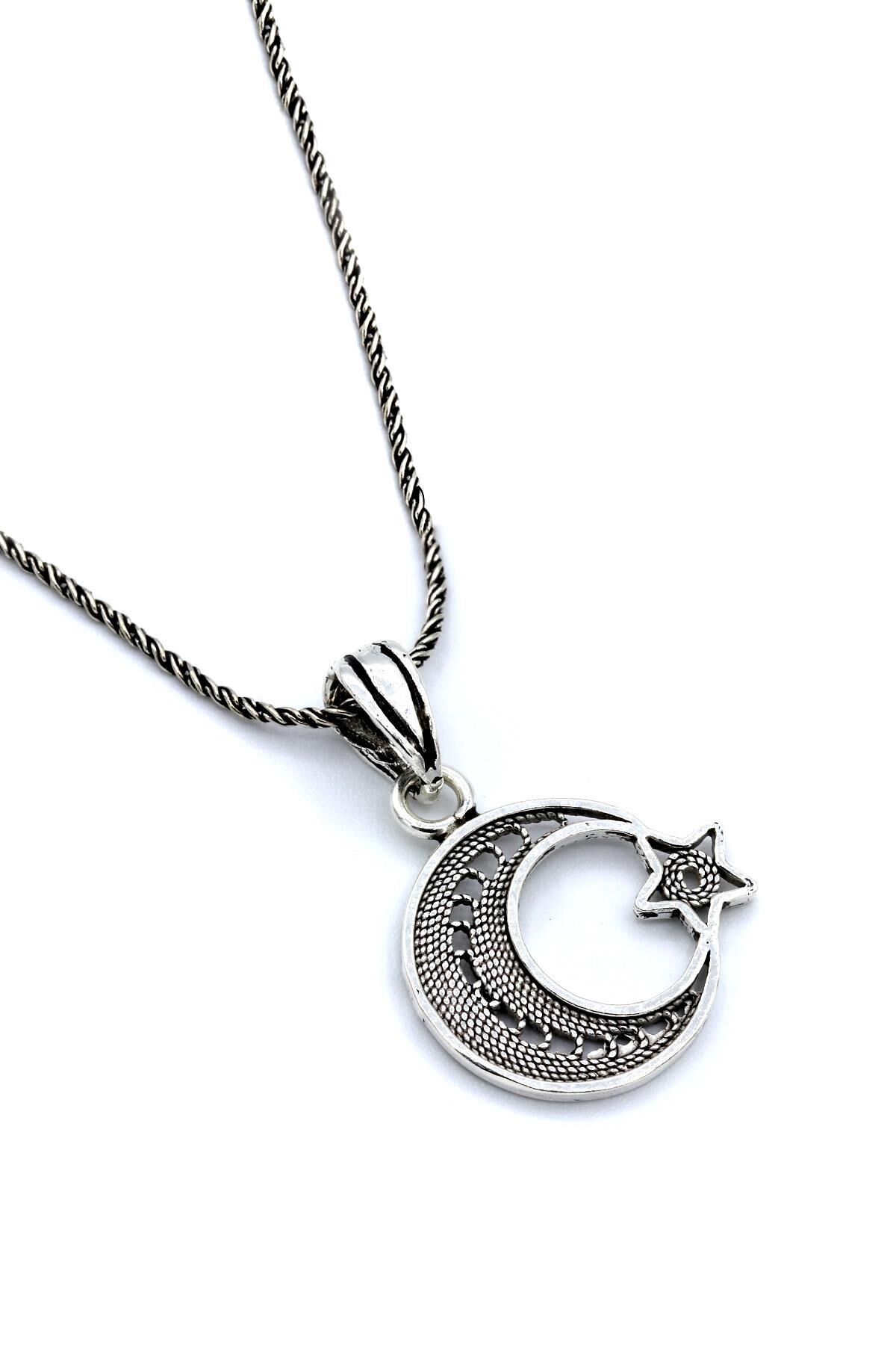 Ay Yıldız Telkari Gümüş Kolye 362